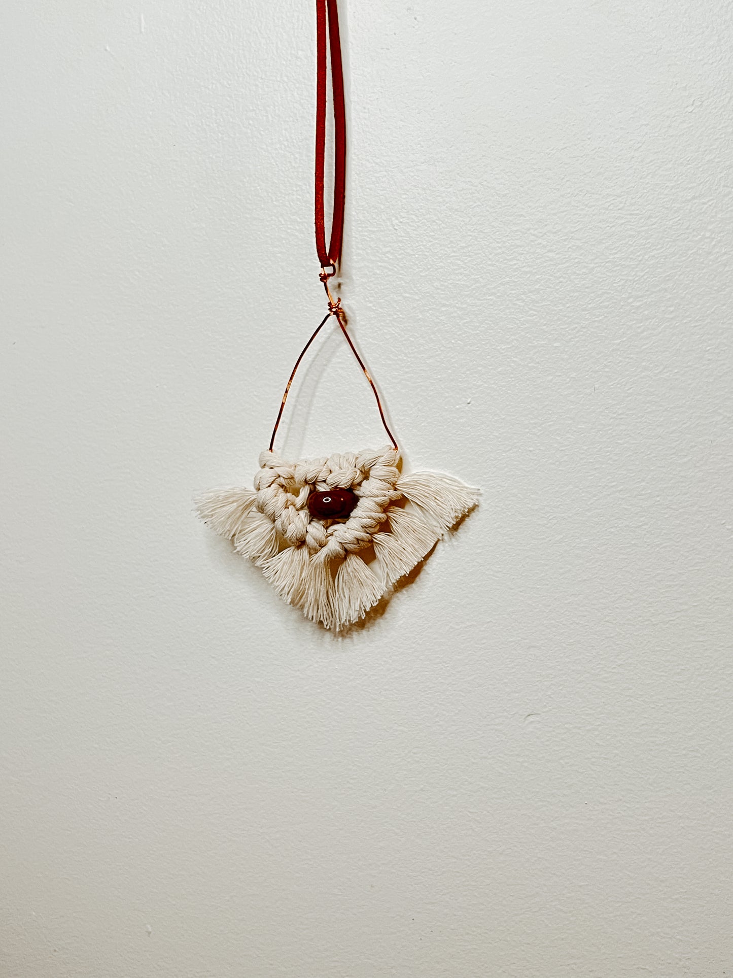 Copper Triangle & Leather Necklace