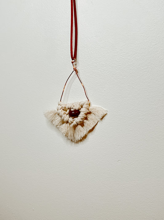 Copper Triangle & Leather Necklace