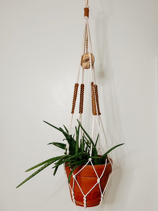 Hand-Burned Mushroom Plant Holder